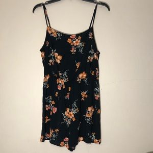 H&M Black Floral Romper Size 10